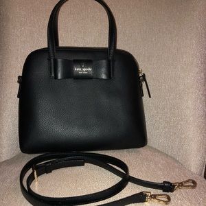 WALLET INCLUDED Kate Spade Black Matthews Street Leather Satchel Handbag/ Wallet